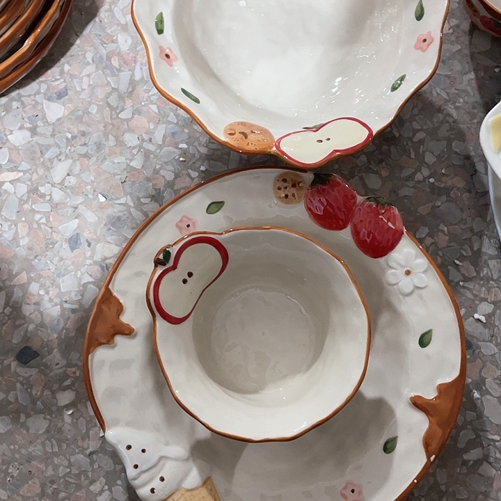 微瑕陶瓷完美主义者勿拍2碗➕2盘