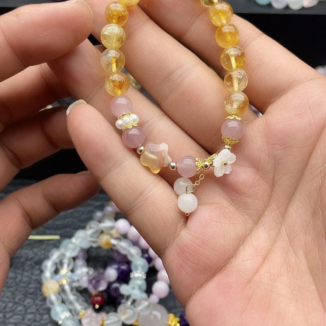 水晶手链未镶嵌蜂蜜奶盖