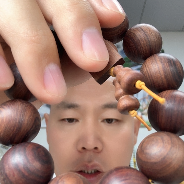 非洲紫檀（红花梨）16号绿色塔链