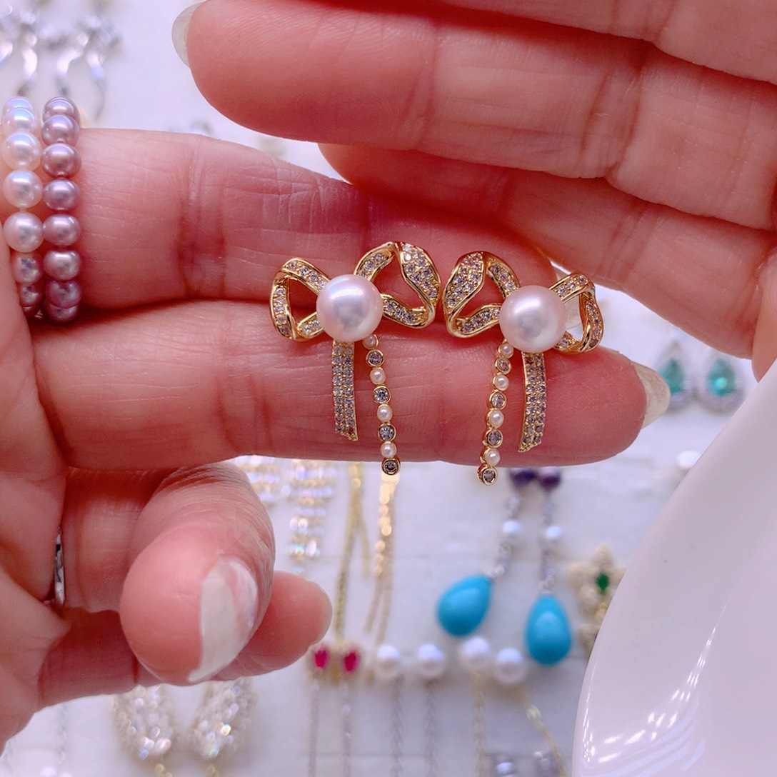 耳饰淡水珍珠合金