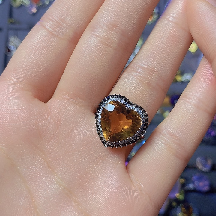 黄晶吊坠(不含链)银S925镶嵌D****d