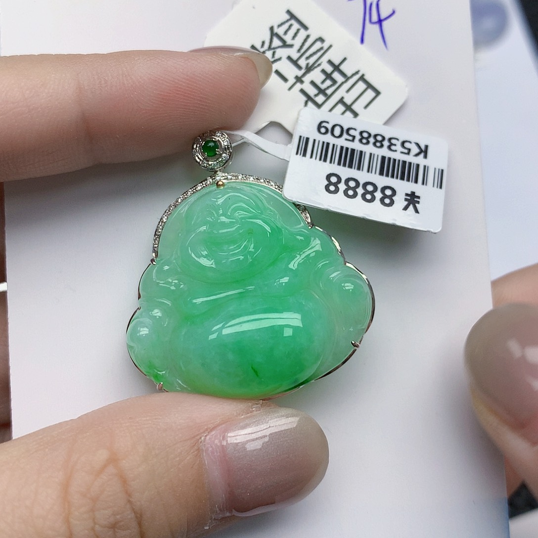 【闪购商品】翡翠颈饰18K金镶嵌11111111