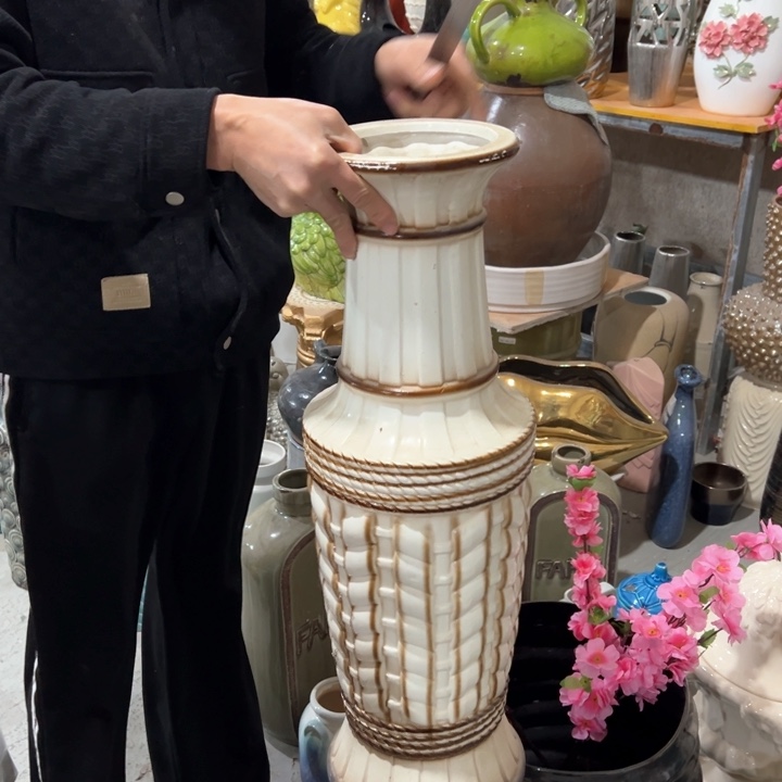 摆件高度70厘米口径14厘米微瑕捡漏低温瓷摩擦