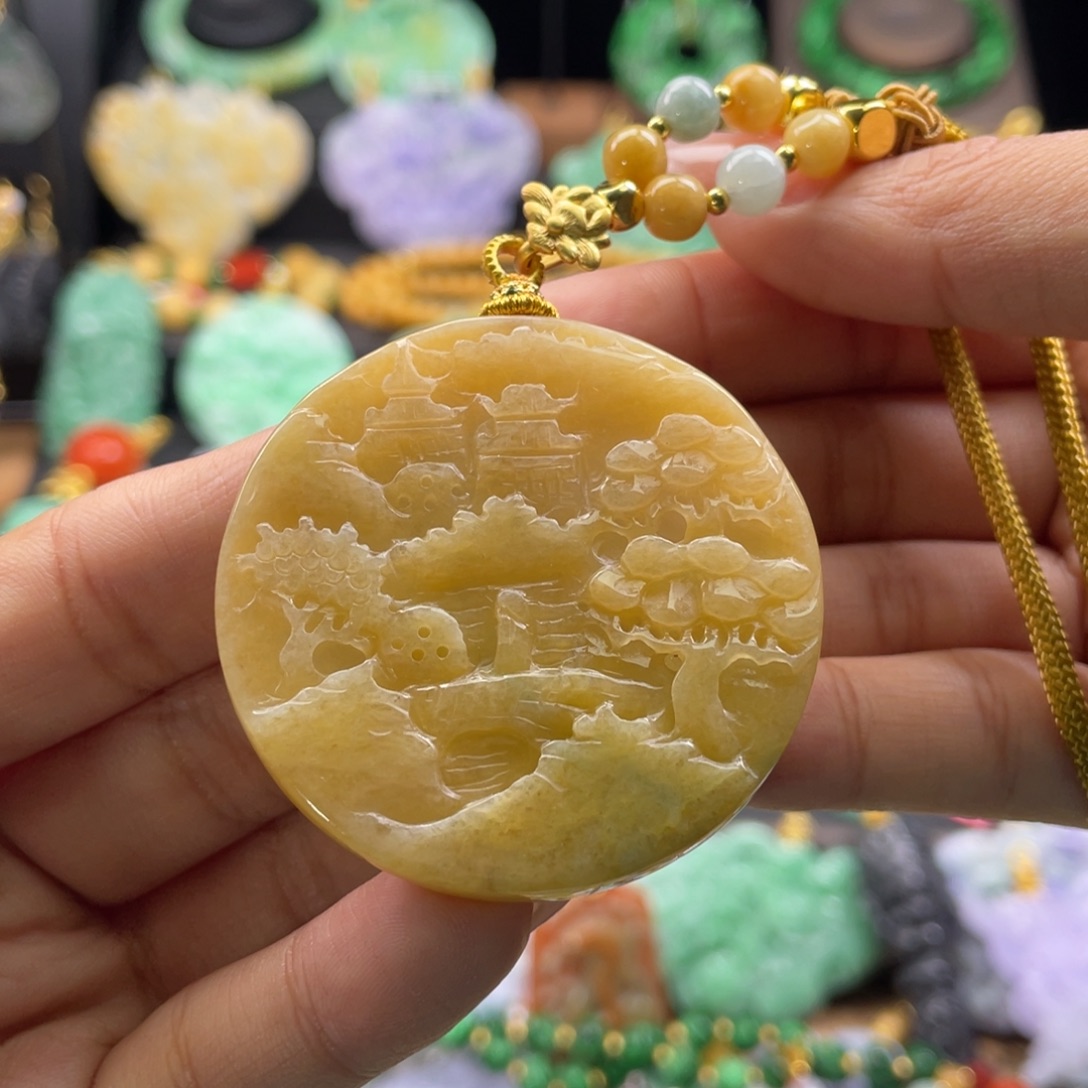 翡翠未镶嵌颈饰代编织