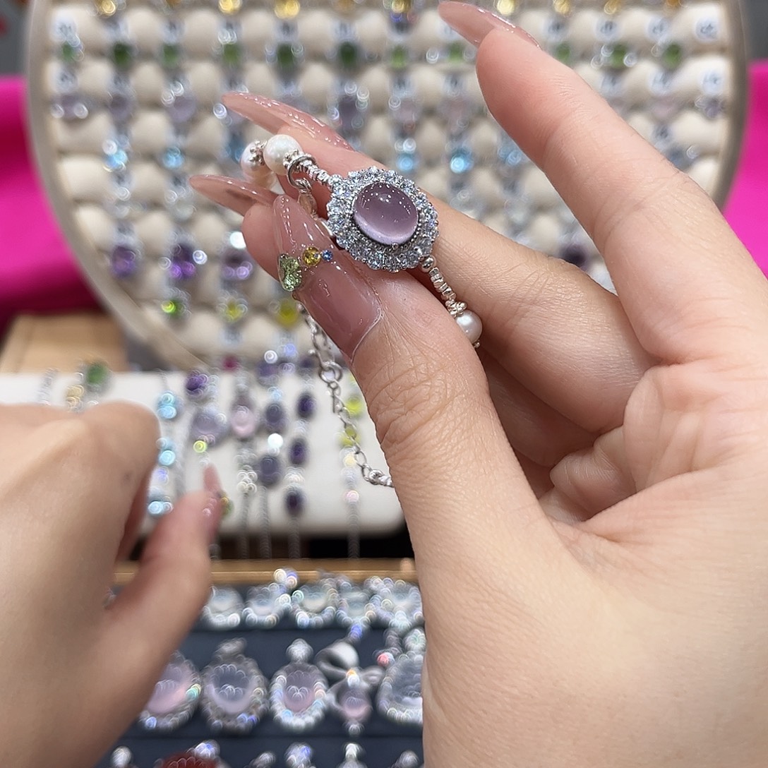 玥***手链萤石银S925镶嵌