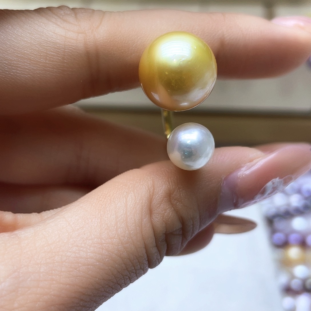 海水珍珠戒指银S925镶嵌