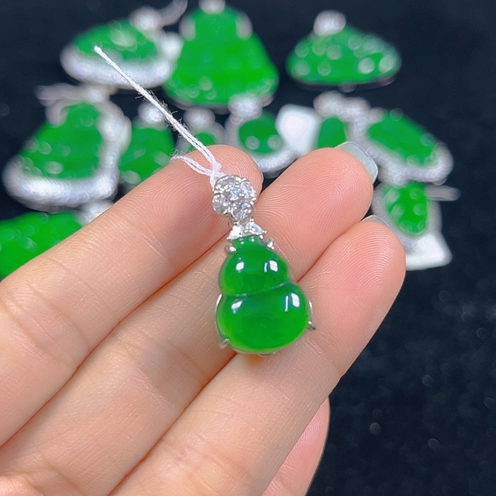 翡翠银S925镶嵌吊坠(不含链)