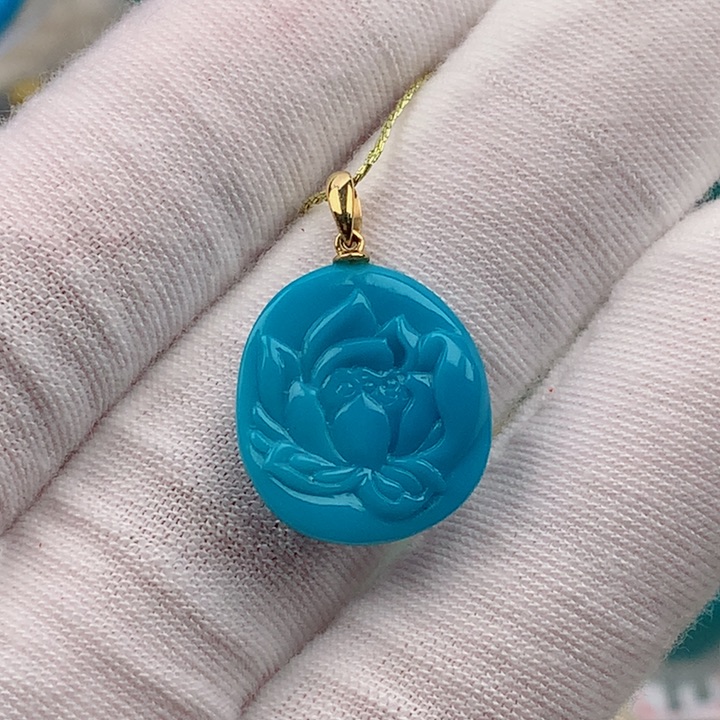 【闪购商品】绿松石吊坠18K金镶嵌