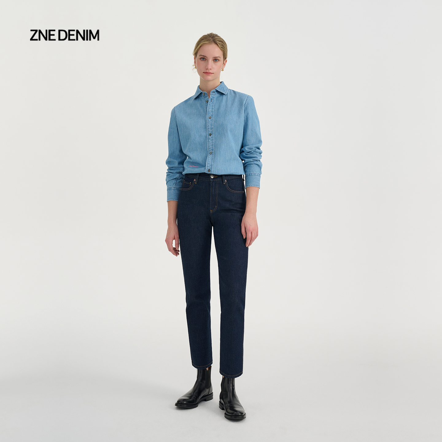 ZNE Jeans质感原色自在随型棉弹牛仔裤1276