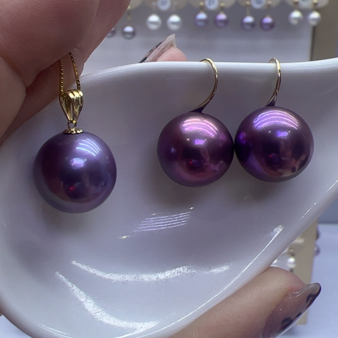 淡水珍珠吊坠(赠链)18K金镶嵌