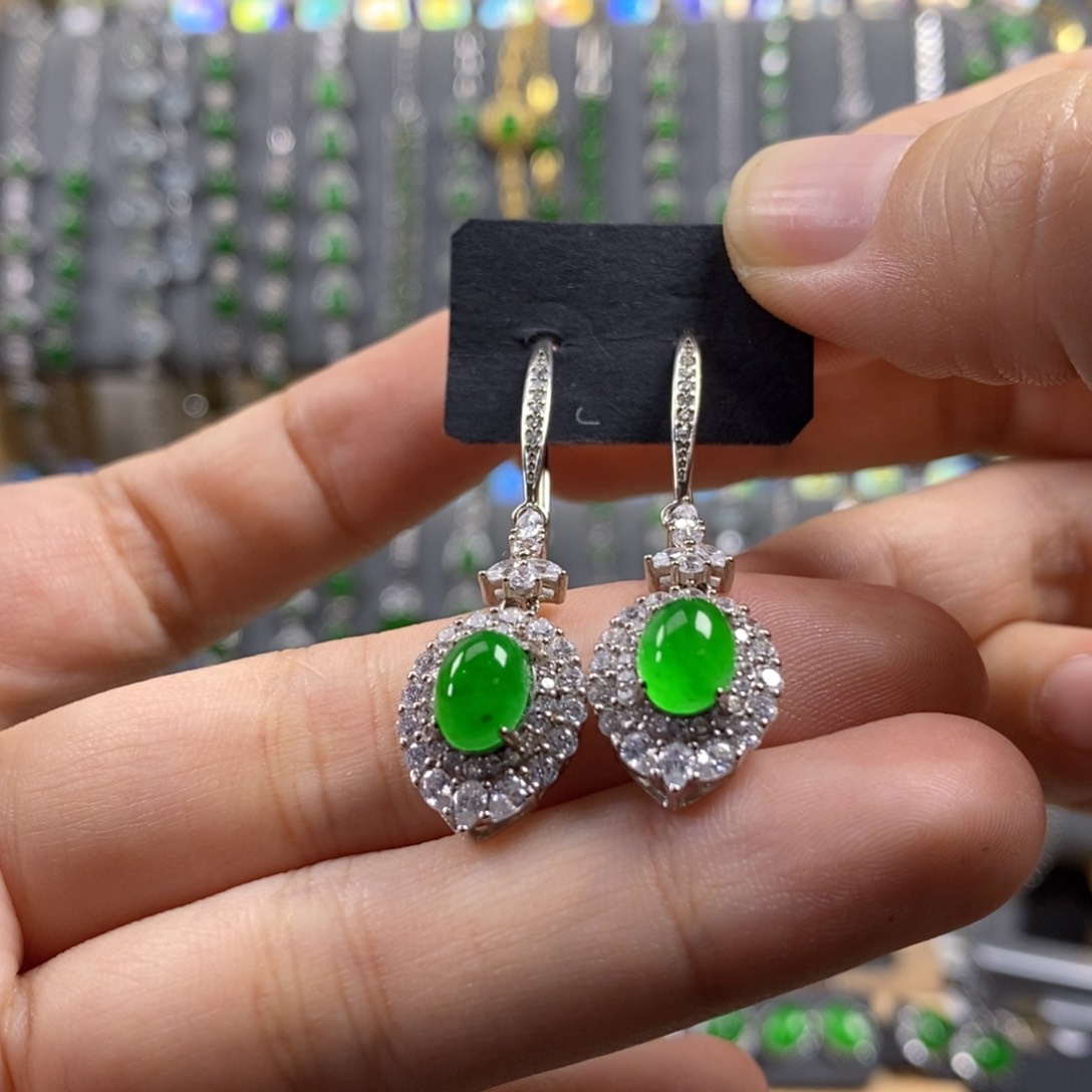 颈饰银S925镶嵌翡翠28号