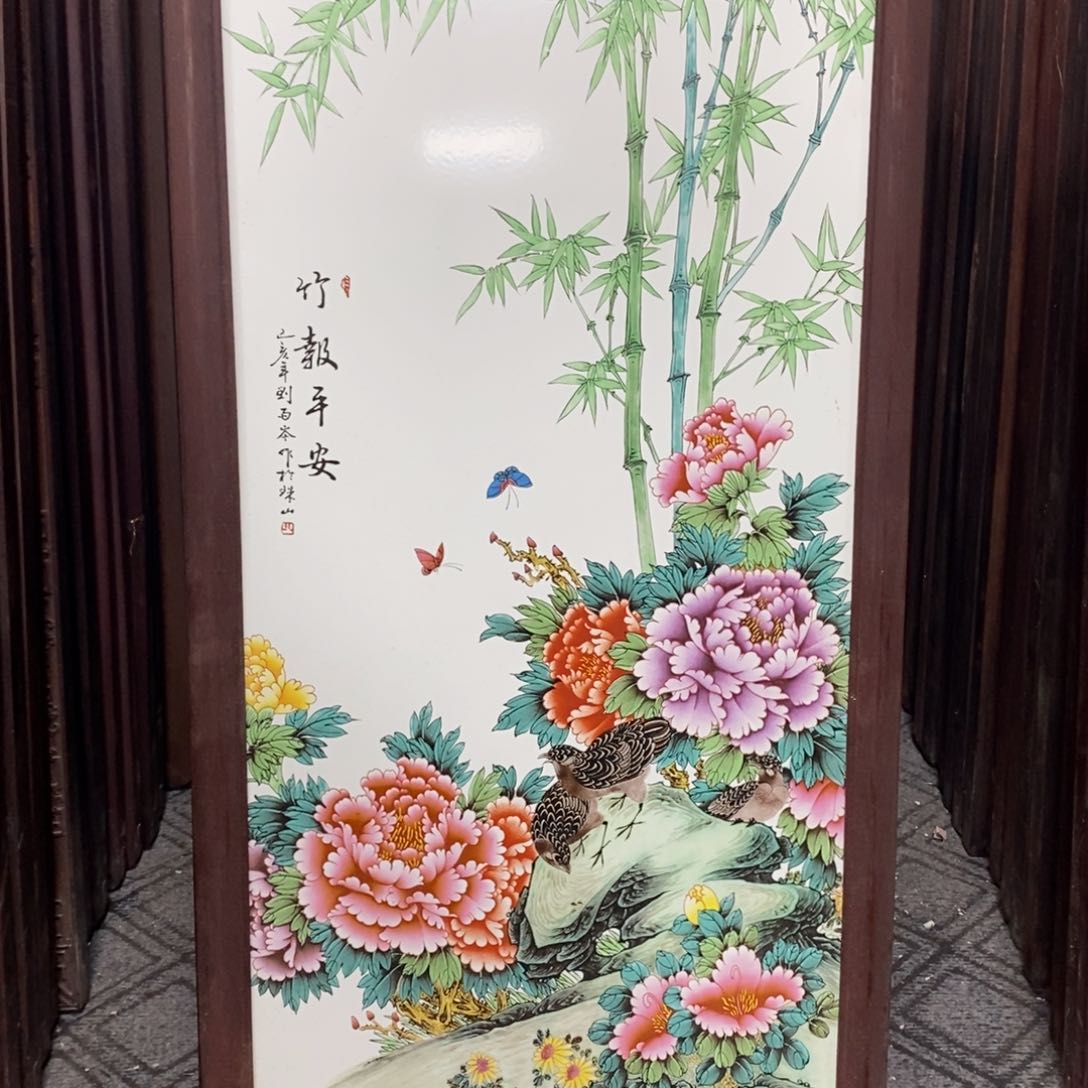 瓷片景德镇瓷板画柴窑烧制86*46