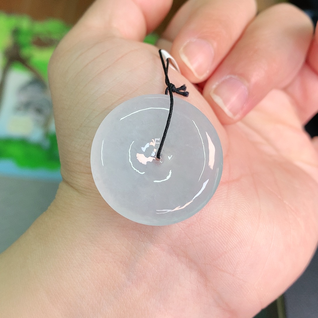 翡翠颈饰未镶嵌冰晴扣28*5