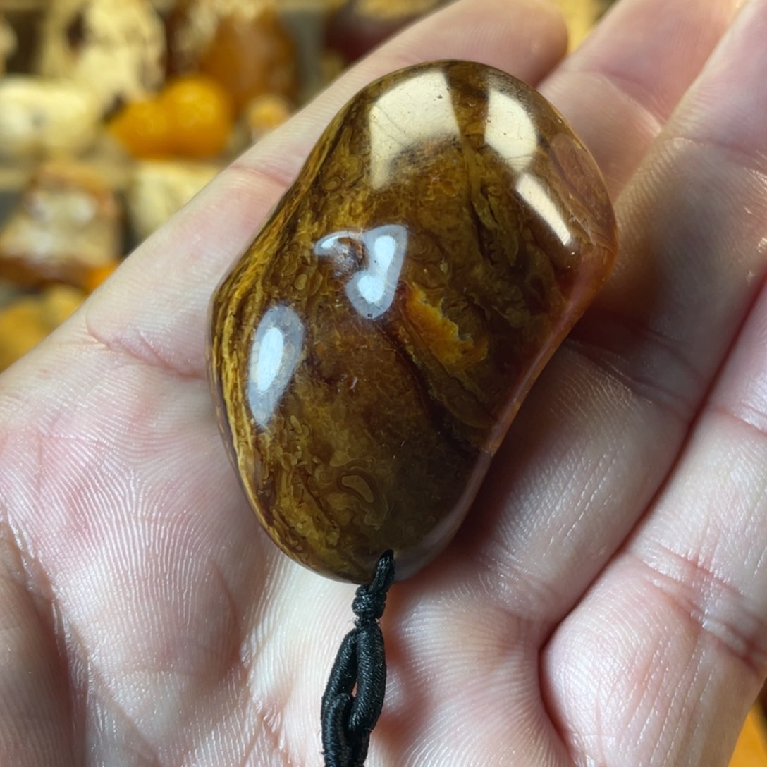 定制琥珀天然蜜蜡 虎皮花蜡