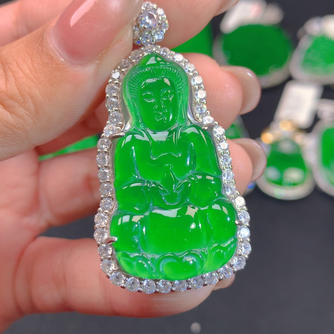 翡翠颈饰银S925镶嵌1111111111