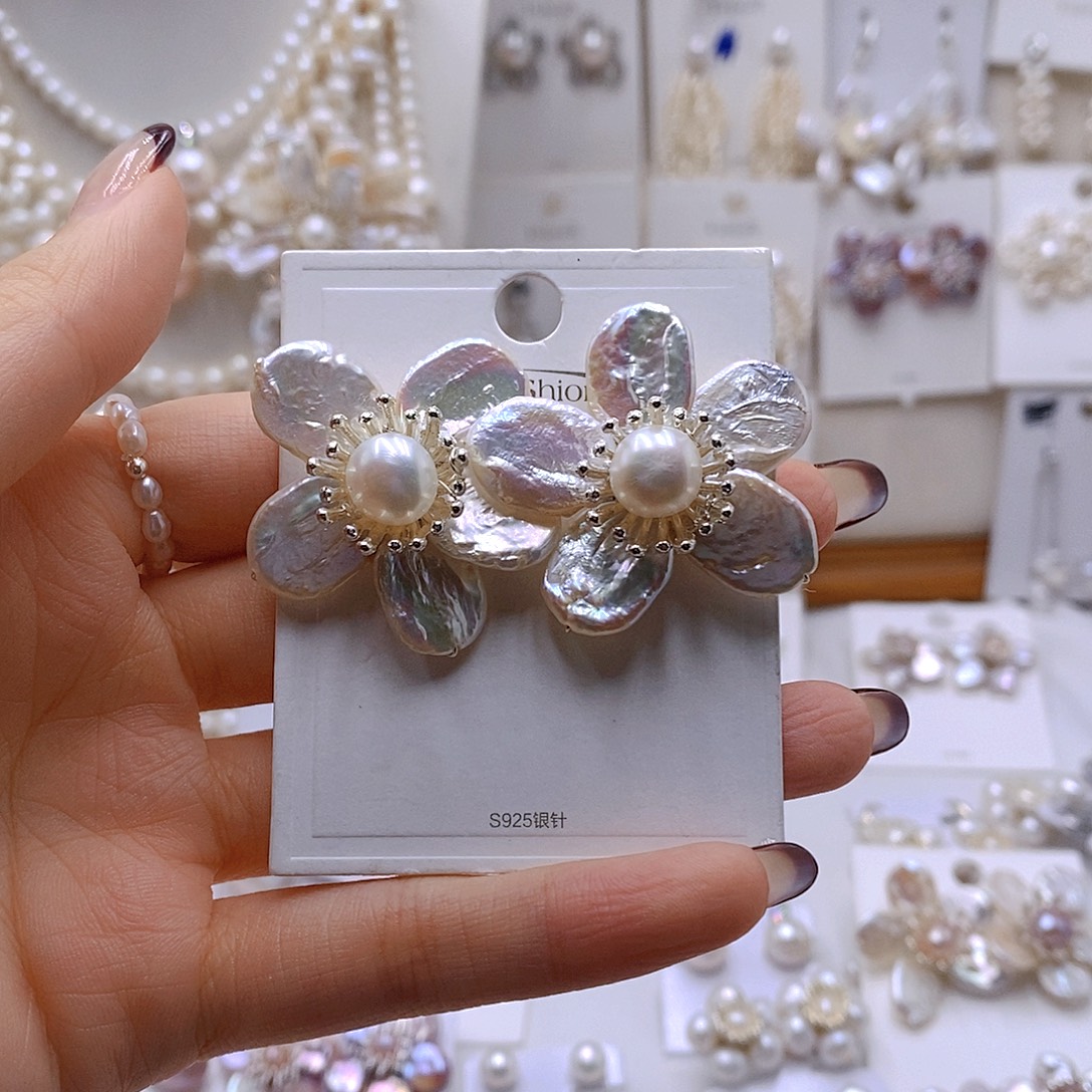 小***瑶淡水珍珠耳饰银S925镶嵌