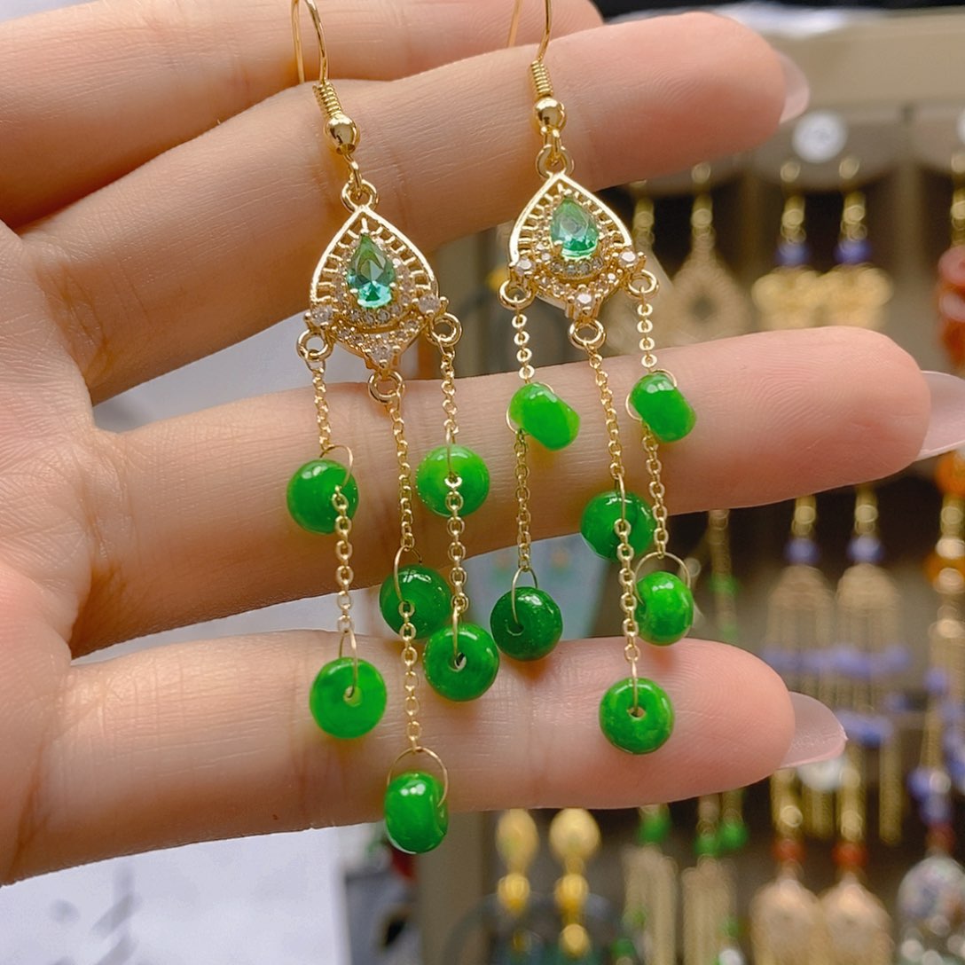 翡翠合金耳饰翡翠