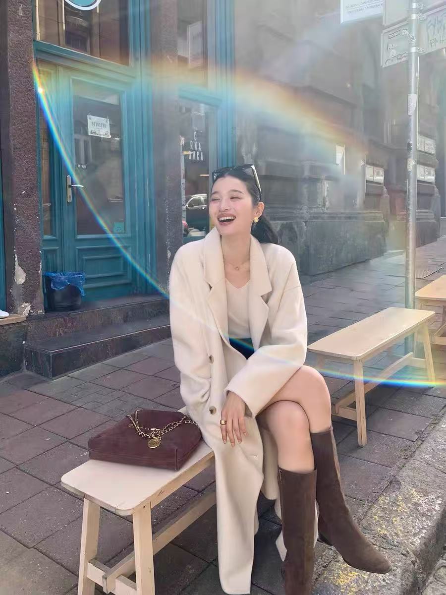 【意法•羊毛大衣】NN462-新款时尚设计感款秋冬双面大衣韩版长款