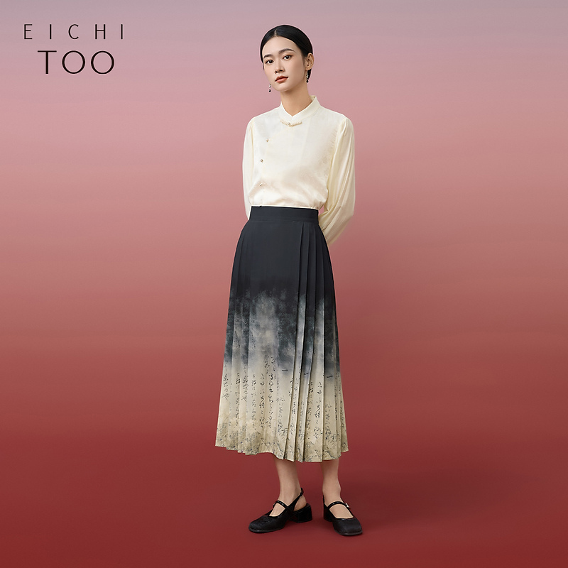 爱居兔苏绣百花图卷联名改良版马面裙半身裙EQDDJ3P011A