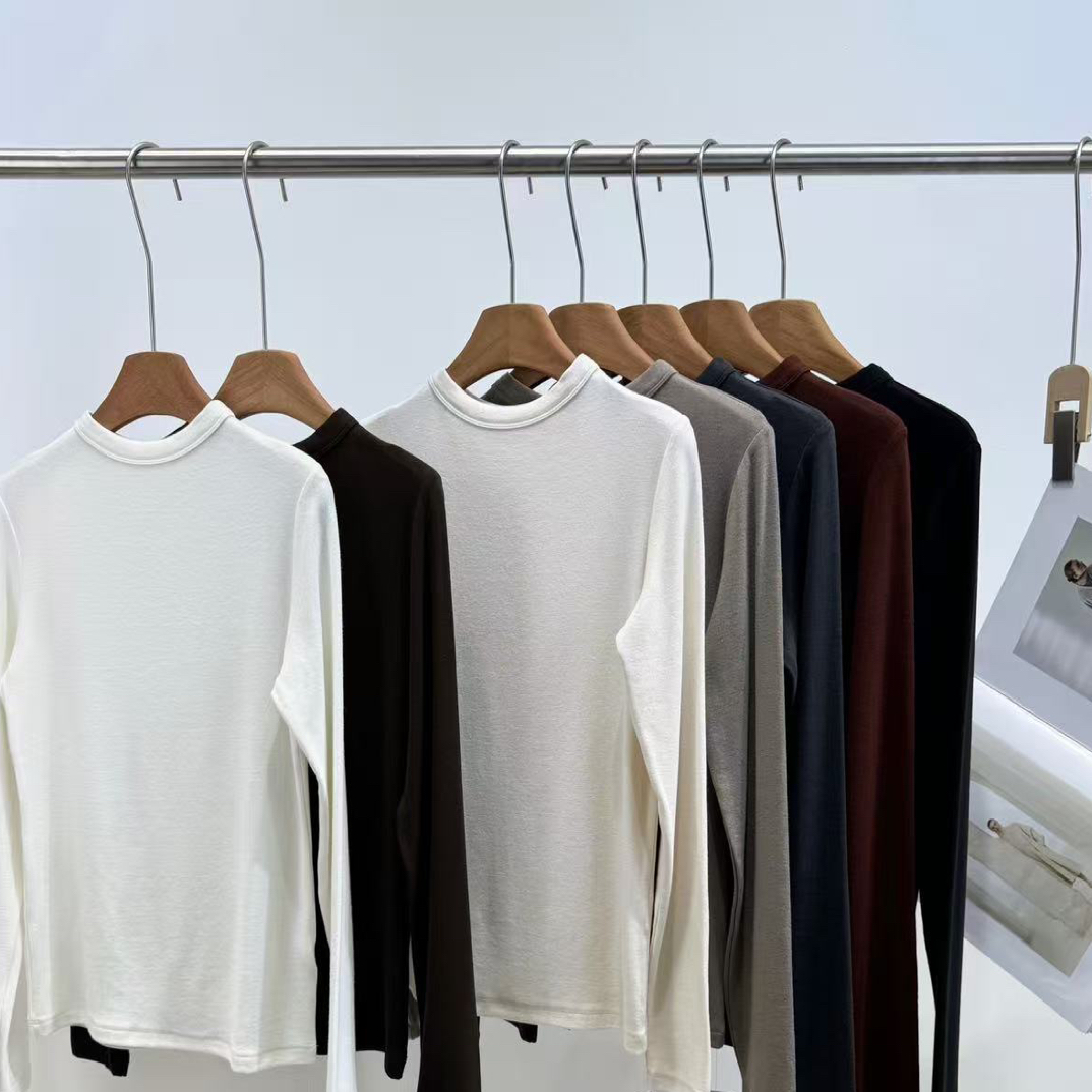 【海南简爱】修身显瘦内搭打底衫T恤1987咖啡