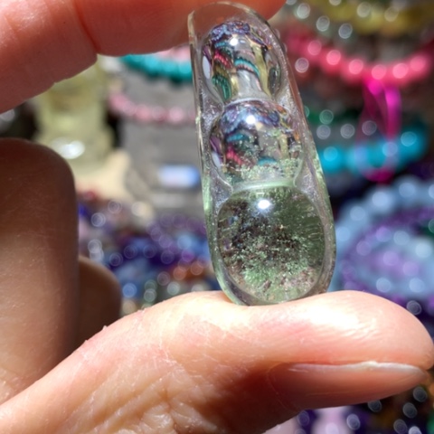 水晶吊坠未镶嵌四季平安豆40mm