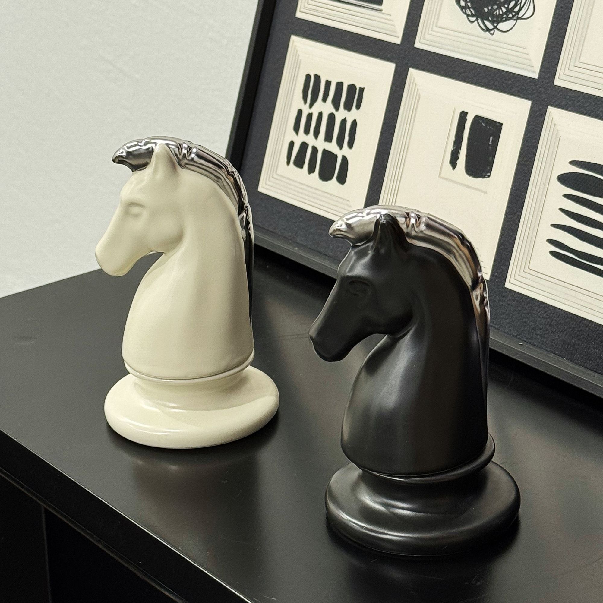 MUEN欧式简约陶瓷国际象棋饰品百搭创意家居牙签盒小摆件礼物