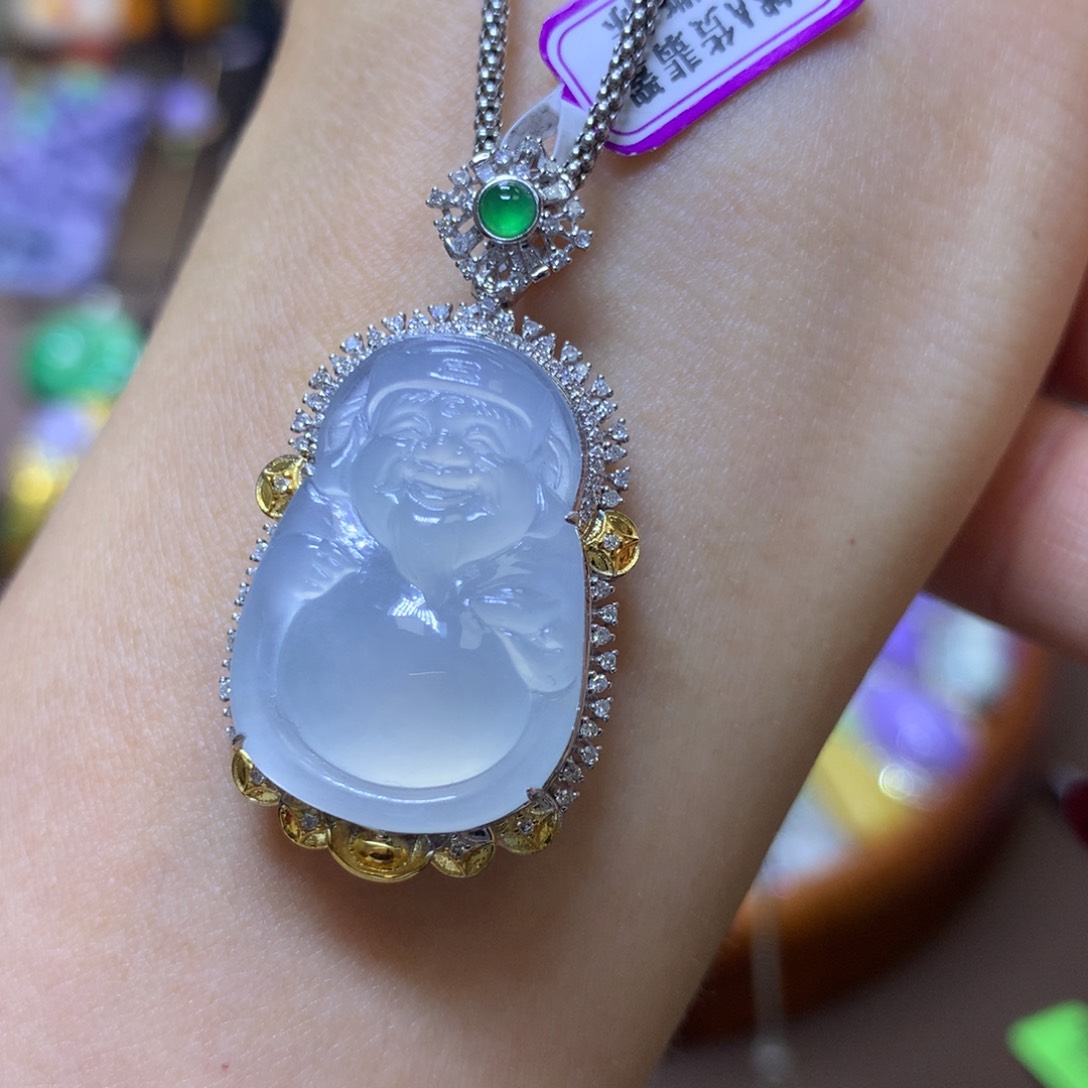 【闪购商品】翡翠颈饰18K金镶嵌翡翠