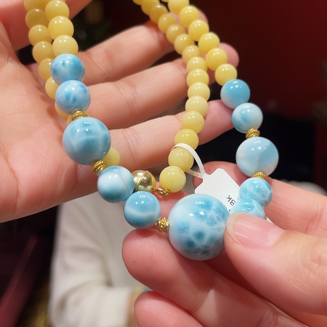 针钠钙石（海纹石）未镶嵌手链