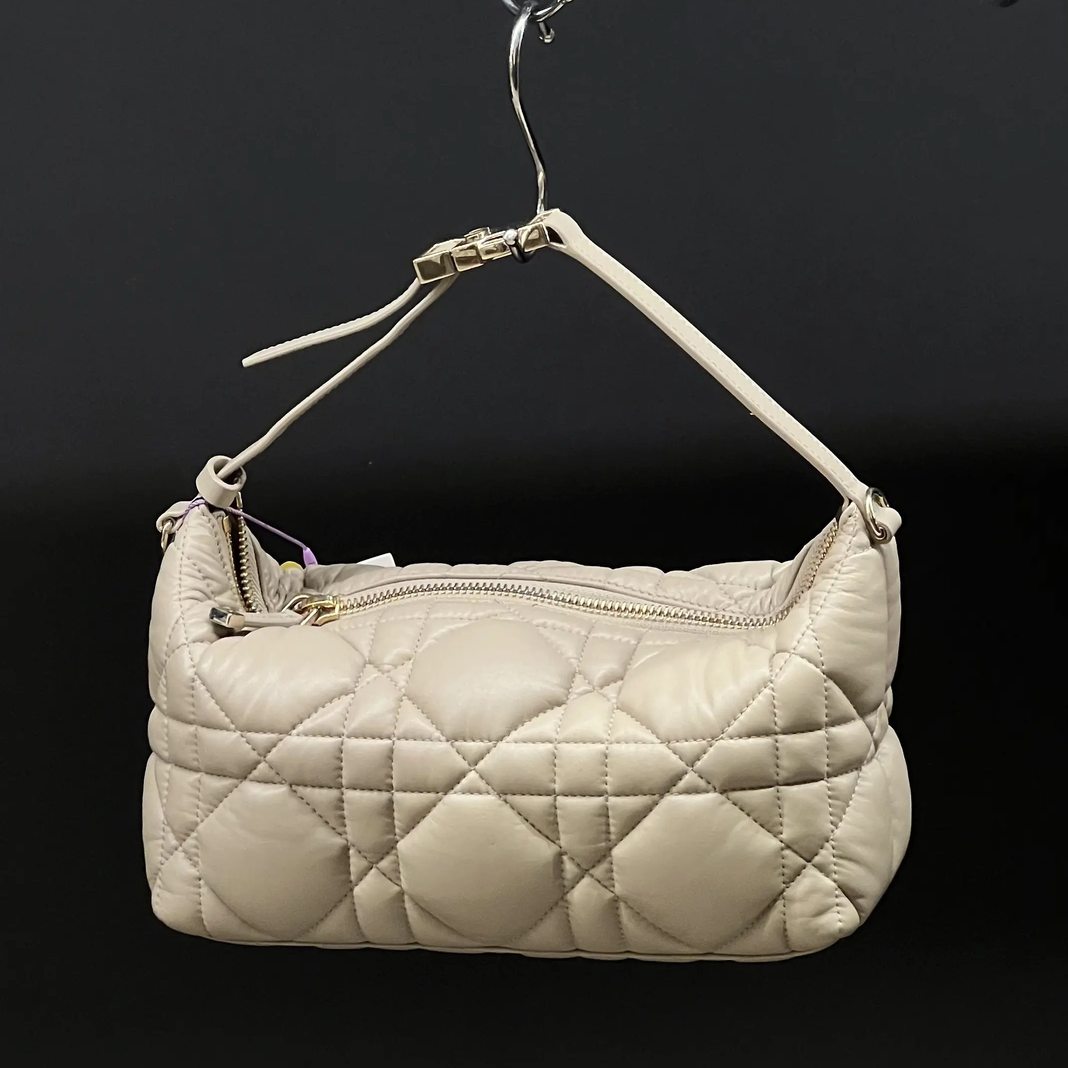 99新 DIOR/迪奥 4899 Travel Nomad系列超大藤格纹中号牛皮单肩包