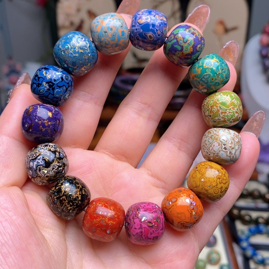 大漆1314mm螺钿精品手串