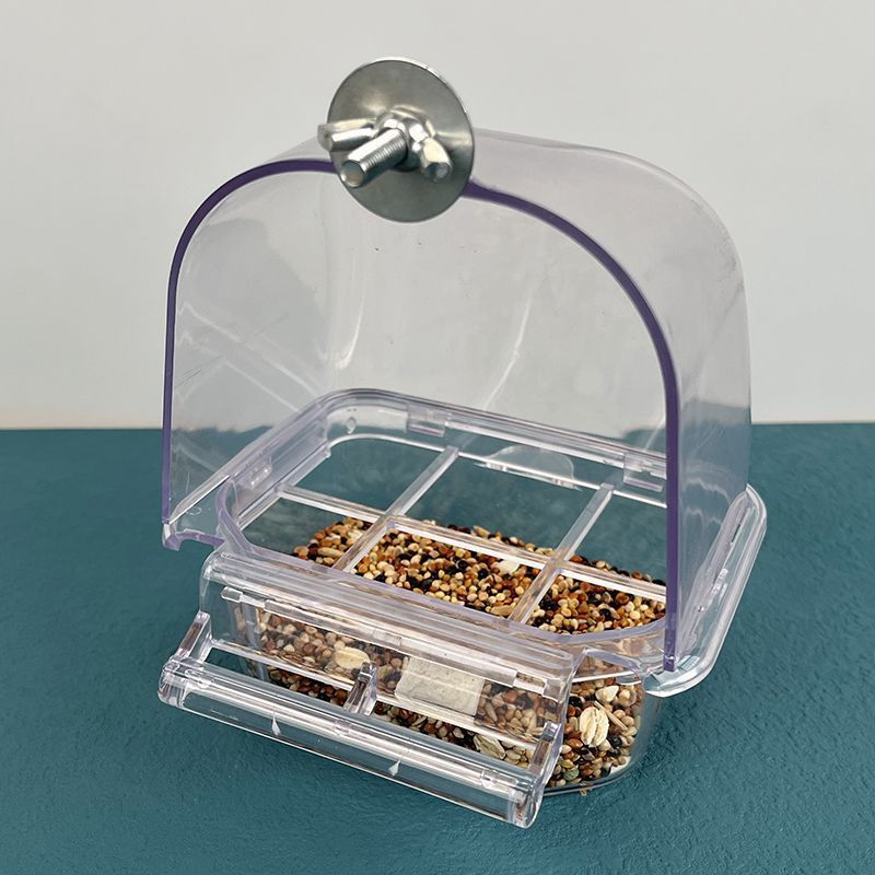 自动喂食器用品虎皮玄凤牡丹鹦鹉鸟食盒防撒防溅外挂下料喂鸟器