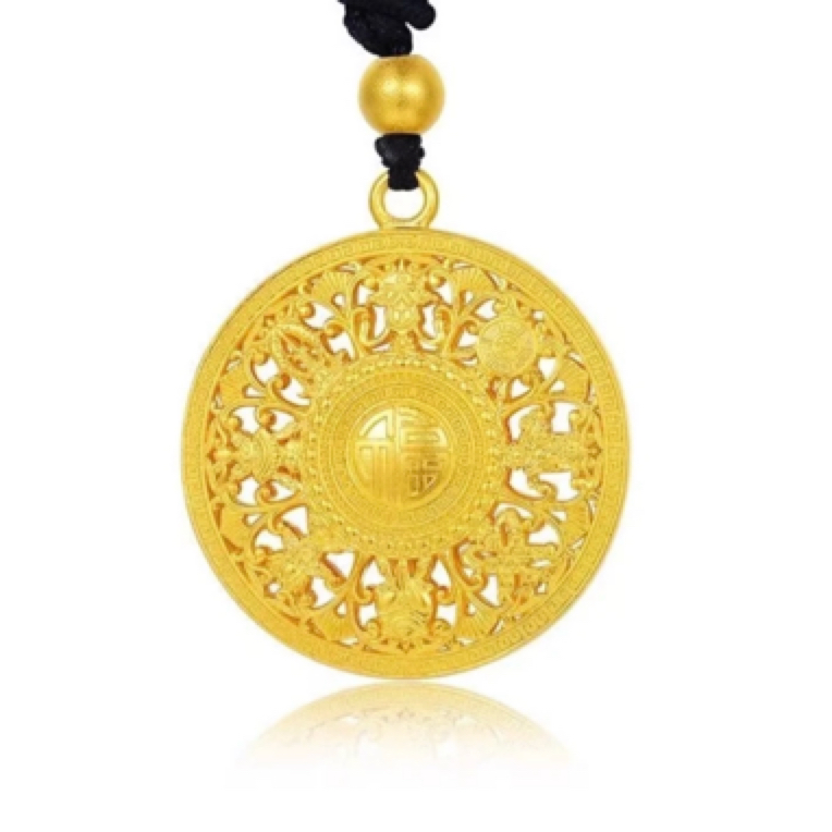 时来运转足金八宝罗盘吊坠（不含链）