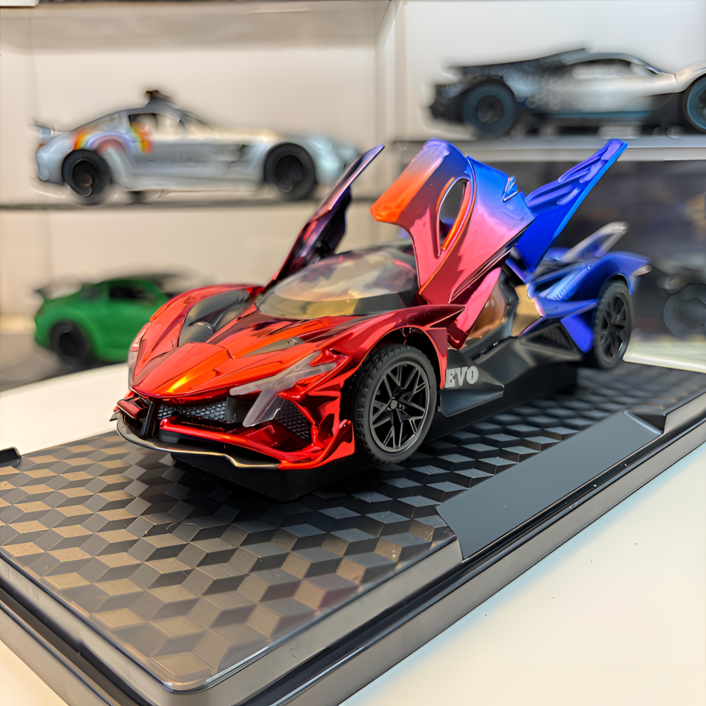 (定制电镀)阿波罗太阳神红蓝配色合金汽车模型收藏观赏摆件