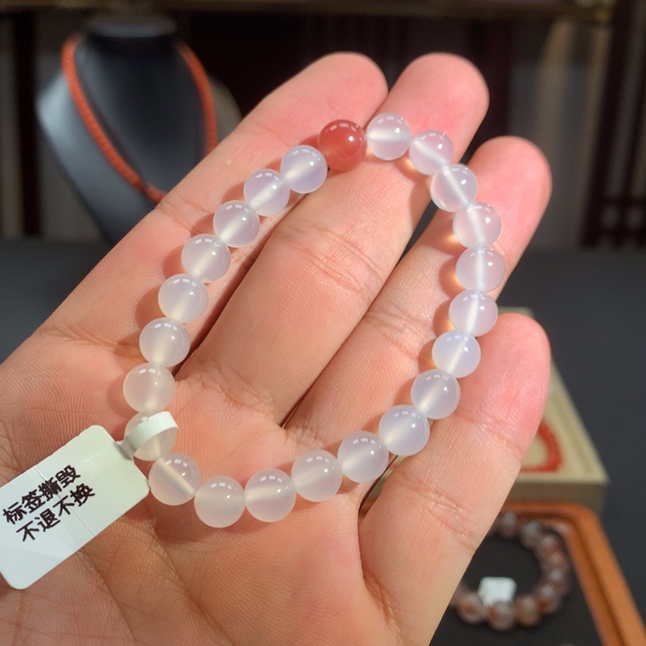 未镶嵌单圈玛瑙/玉髓8mm➕荔枝冻