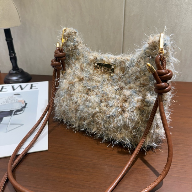 purse斜挎单肩包特色手混线粗毛线手工编织新手简单入门diy百搭