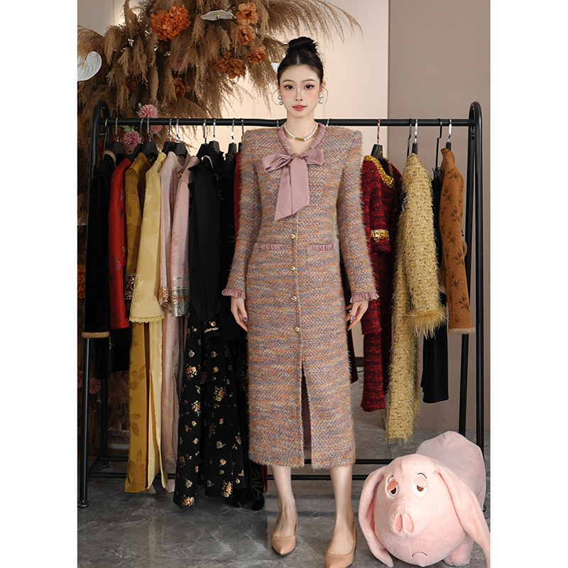 【现货】周子仪法式小香风复古连衣裙女秋冬2025年新款高端气质裙子