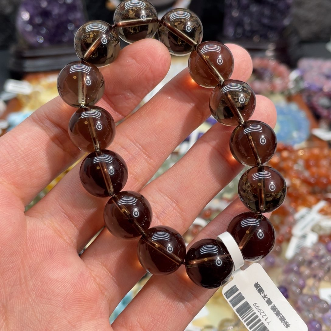 清***光未镶嵌水晶手链茶晶14