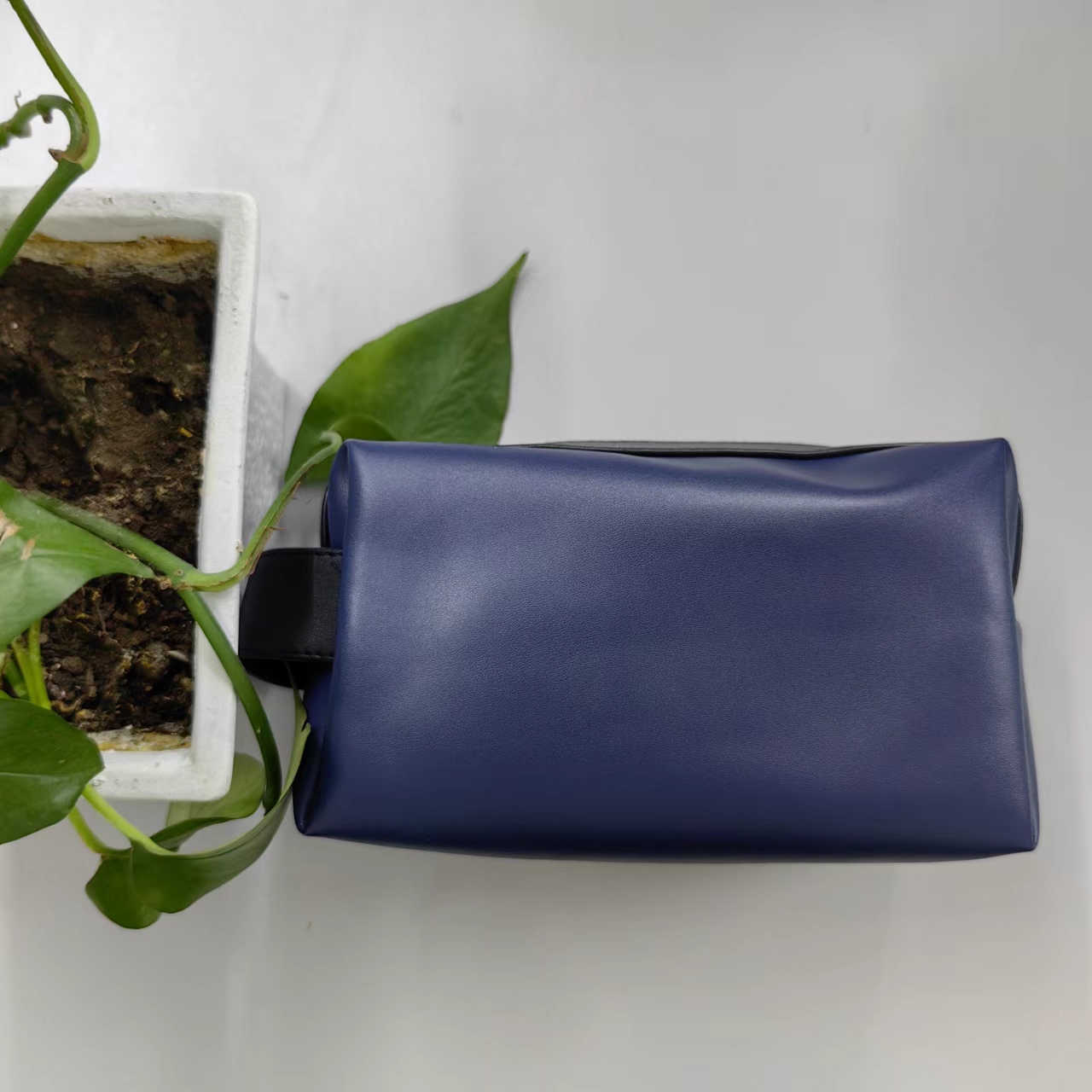 小欧化妆包（蓝色洗漱包单拉链）