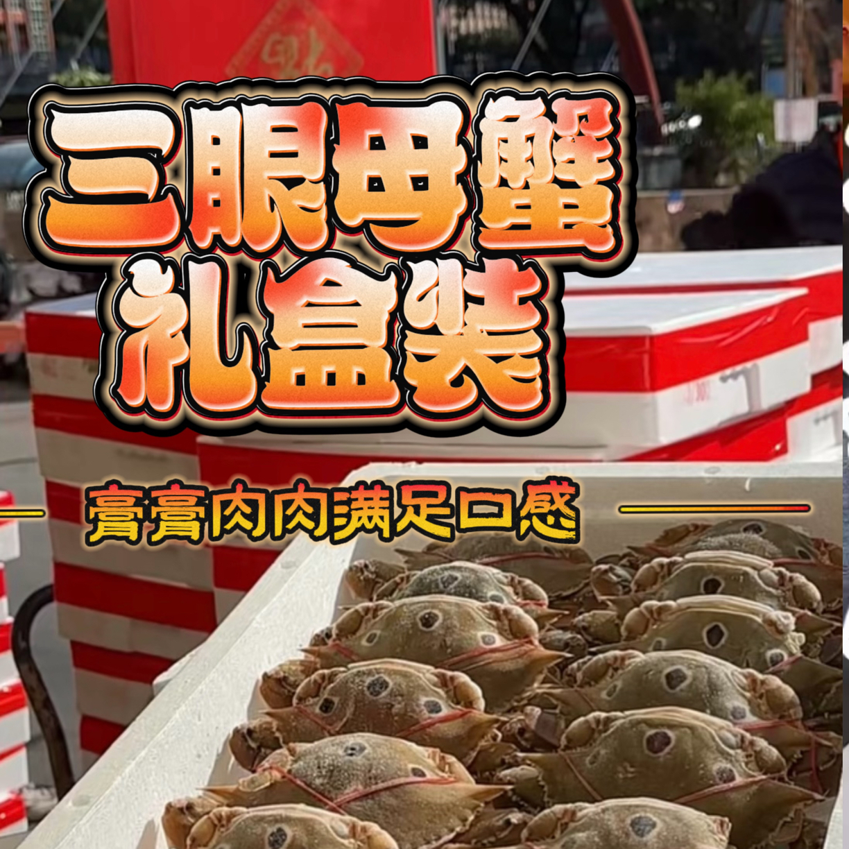 三眼母蟹带箱约7.3斤装（中号约/大号约/超大号）
