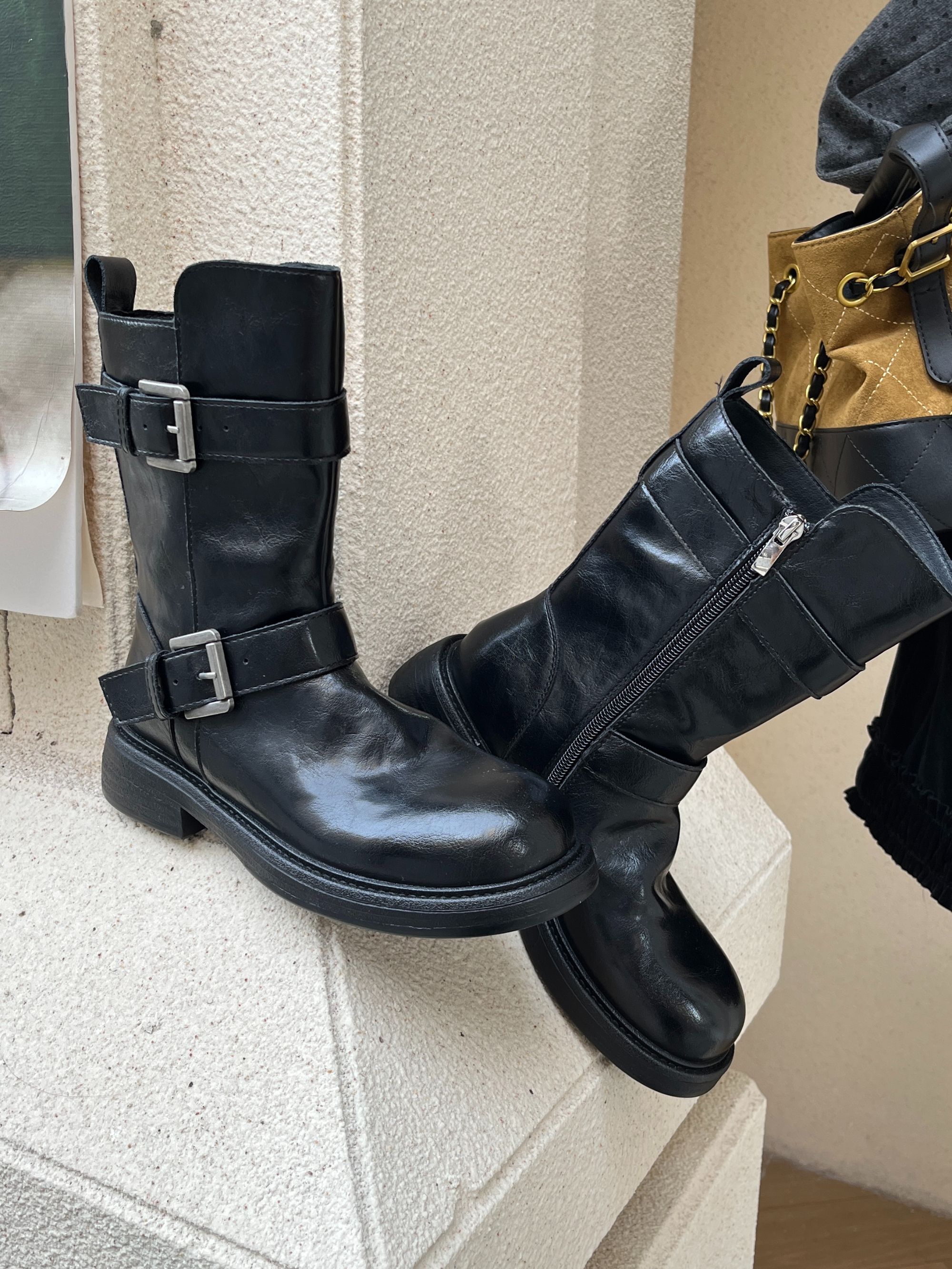 时装靴女鞋时尚马丁靴英伦风骑士高筒靴百搭