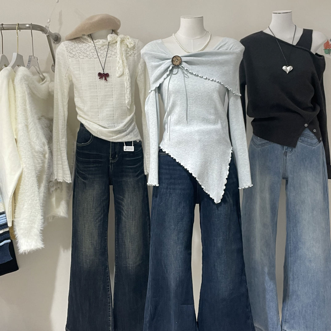 亿米上衣 牛仔裤浅色