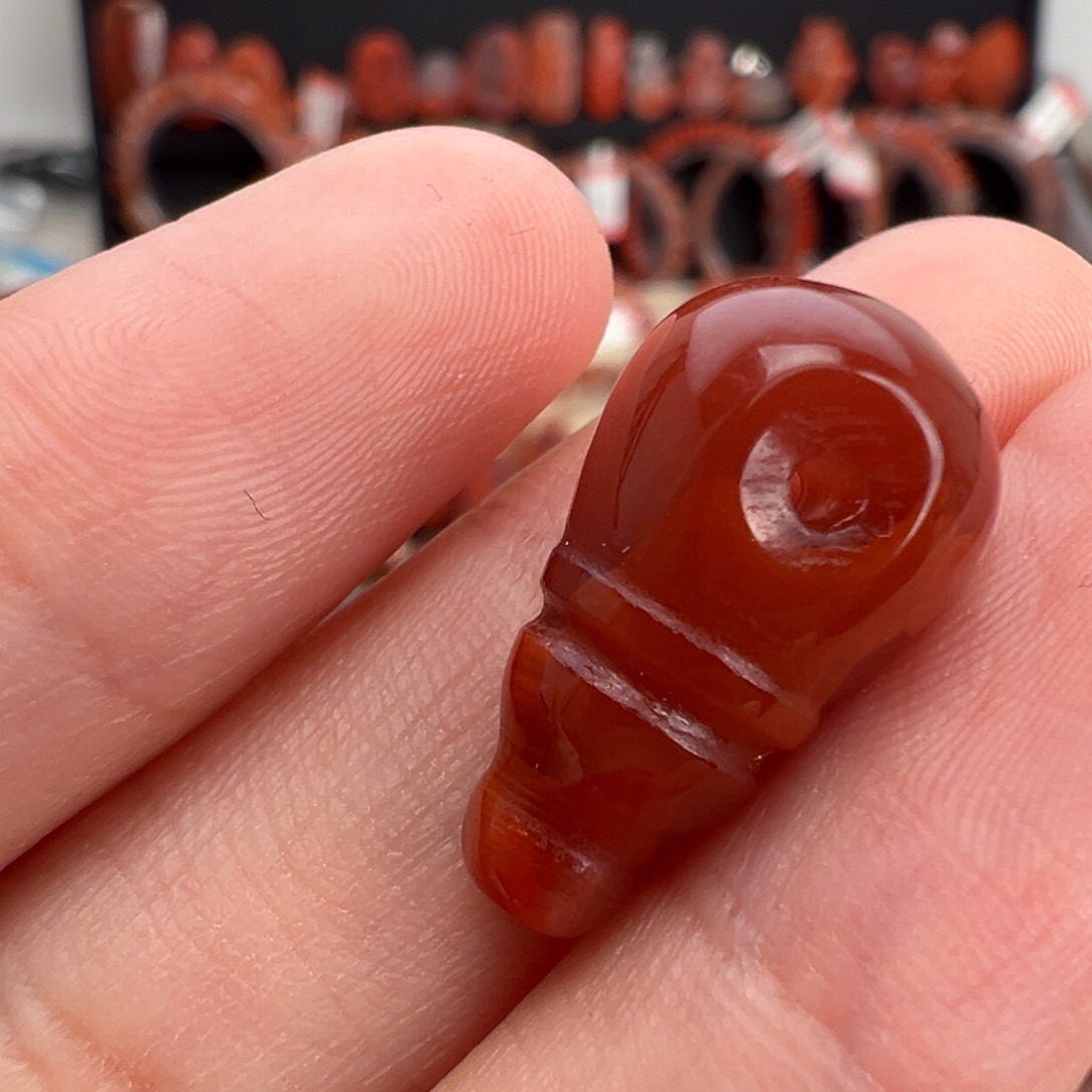 南红玛瑙未镶嵌颈饰火焰三通