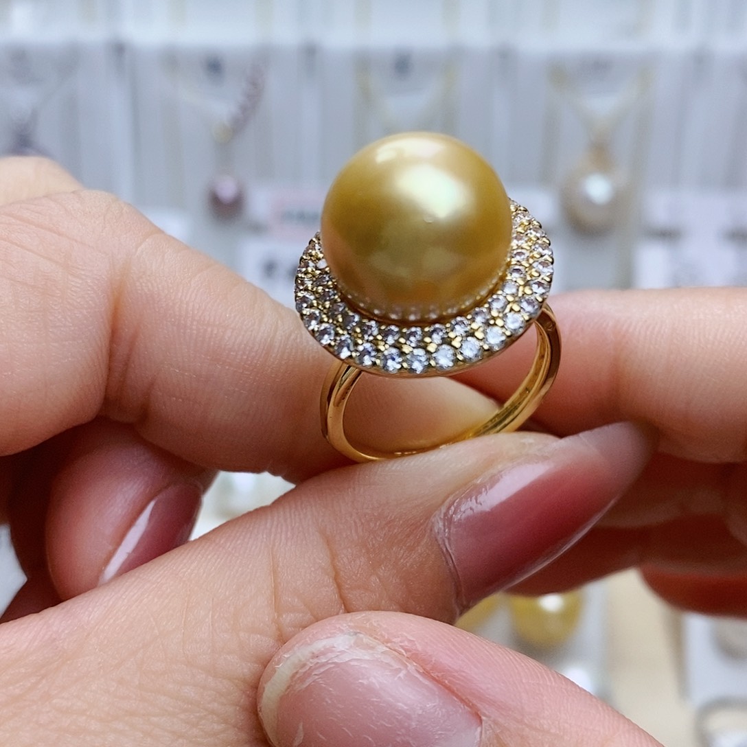 淡水珍珠戒指合金
