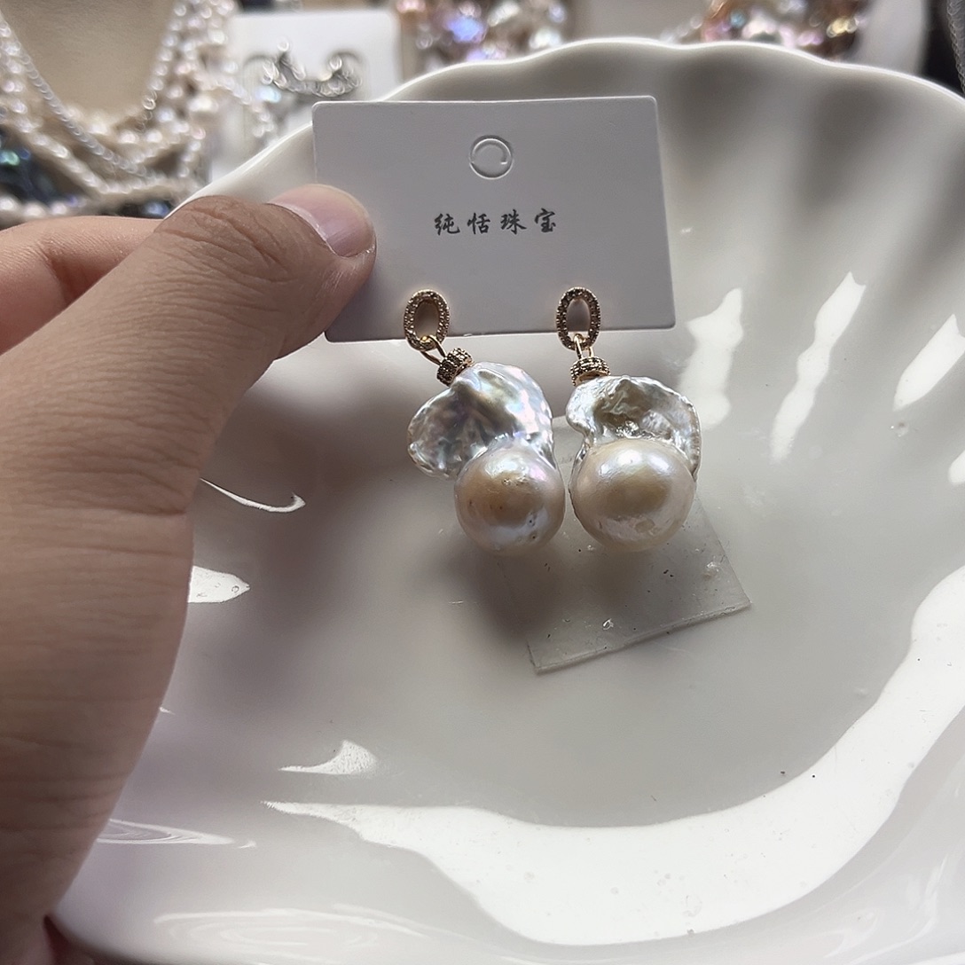 淡水珍珠未镶嵌耳饰【纯恬】