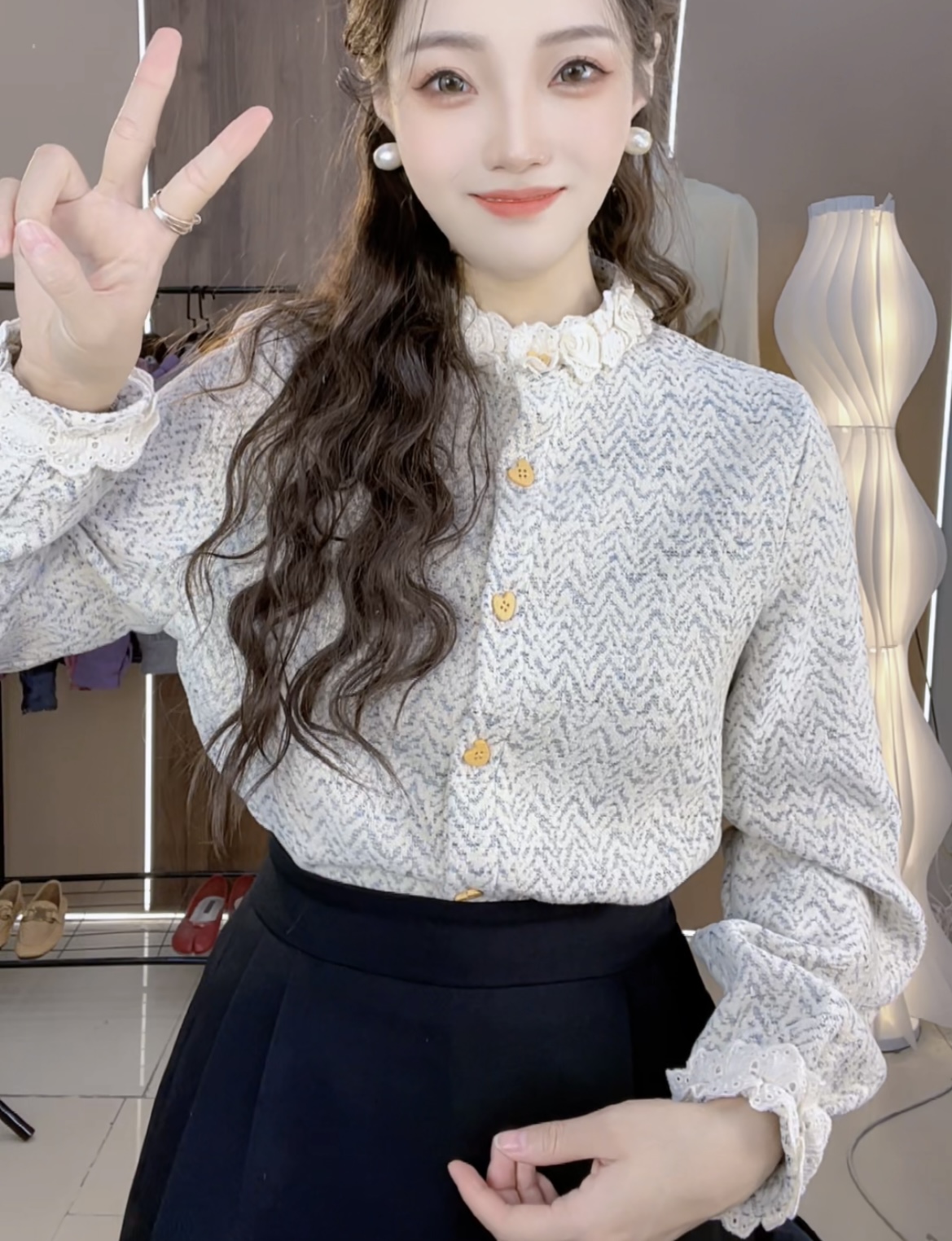 【暖花甜茶】复古港风秋冬厚款休闲百搭长袖衬衫上衣宽松型