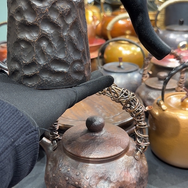 露***珠紫铜手工制作咖啡壶