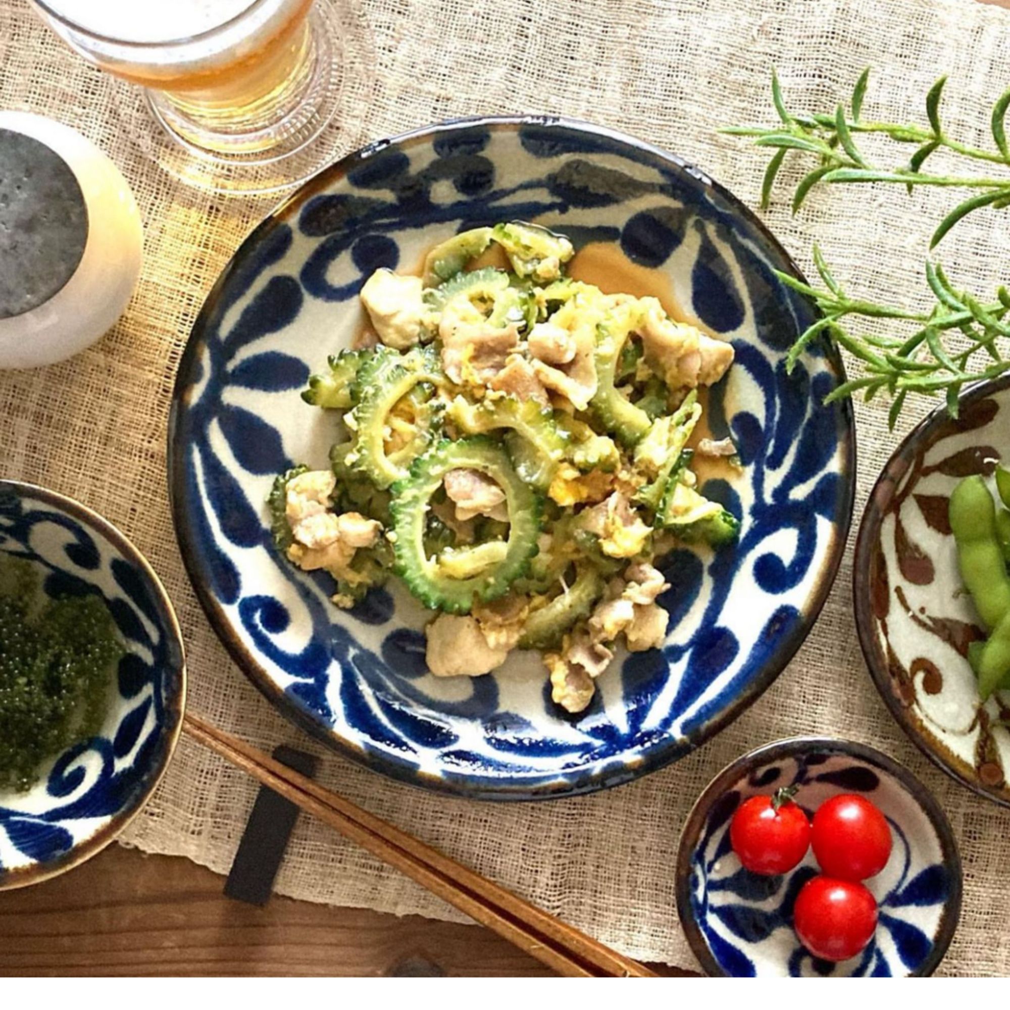 日本制美浓烧昭和制陶琉球唐草家用发完汤面碗餐盘沙拉钵和食器
