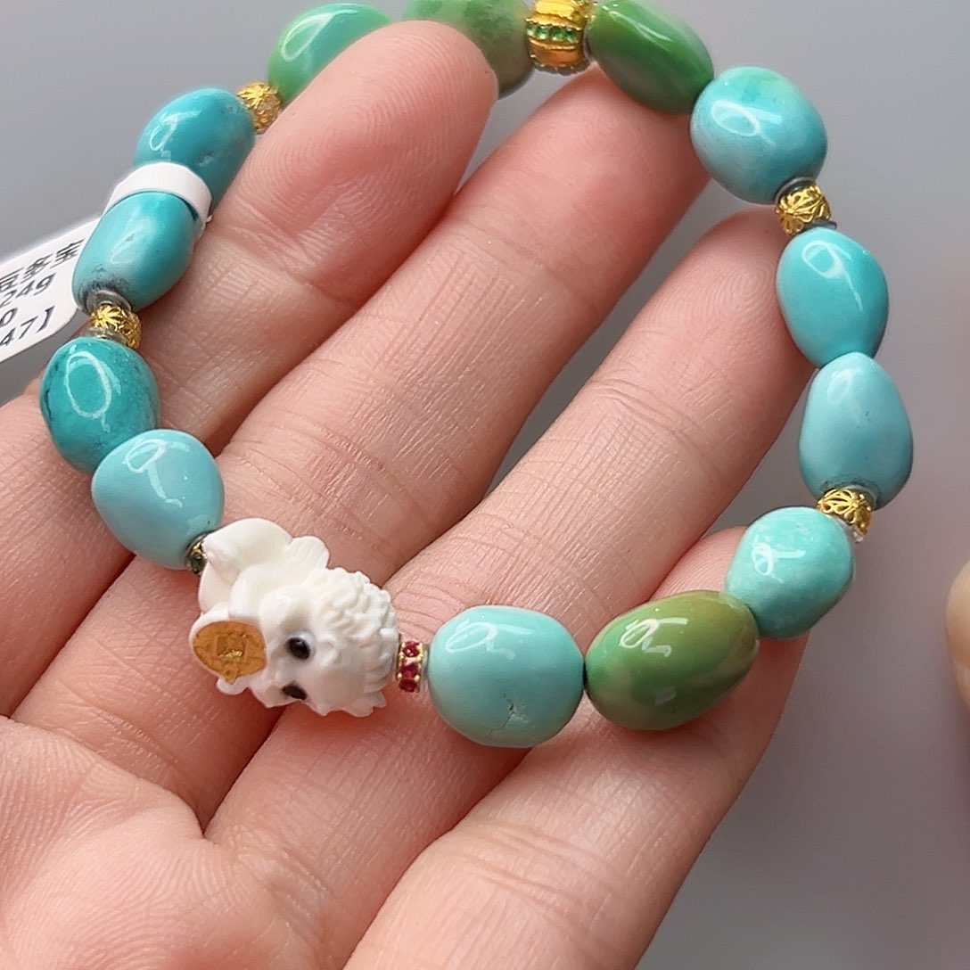 绿松石珠宝奇石18K金镶嵌