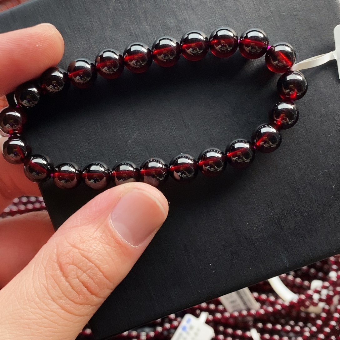 石榴石手链未镶嵌8.3mm精品