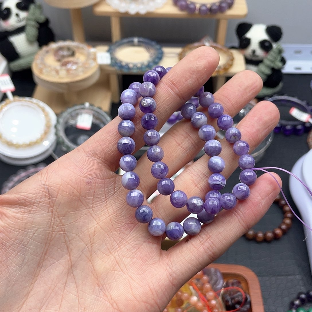 水晶手链未镶嵌紫玉奶盖